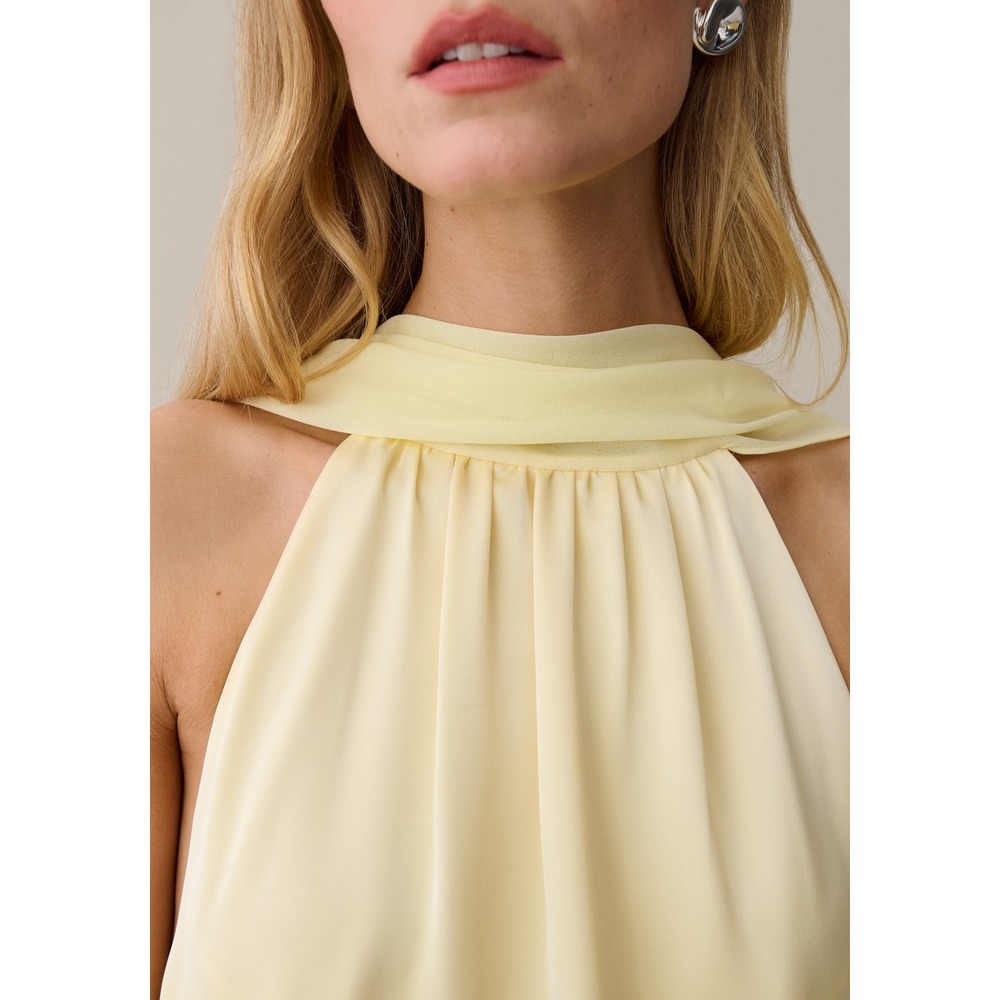 NWT o.p.t Alessia Satin Halter Maxi Dress in Butter Yellow - Size XS - Picture 8 of 13